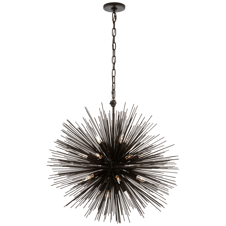 Strada Medium Round Chandelier in Aged Iron