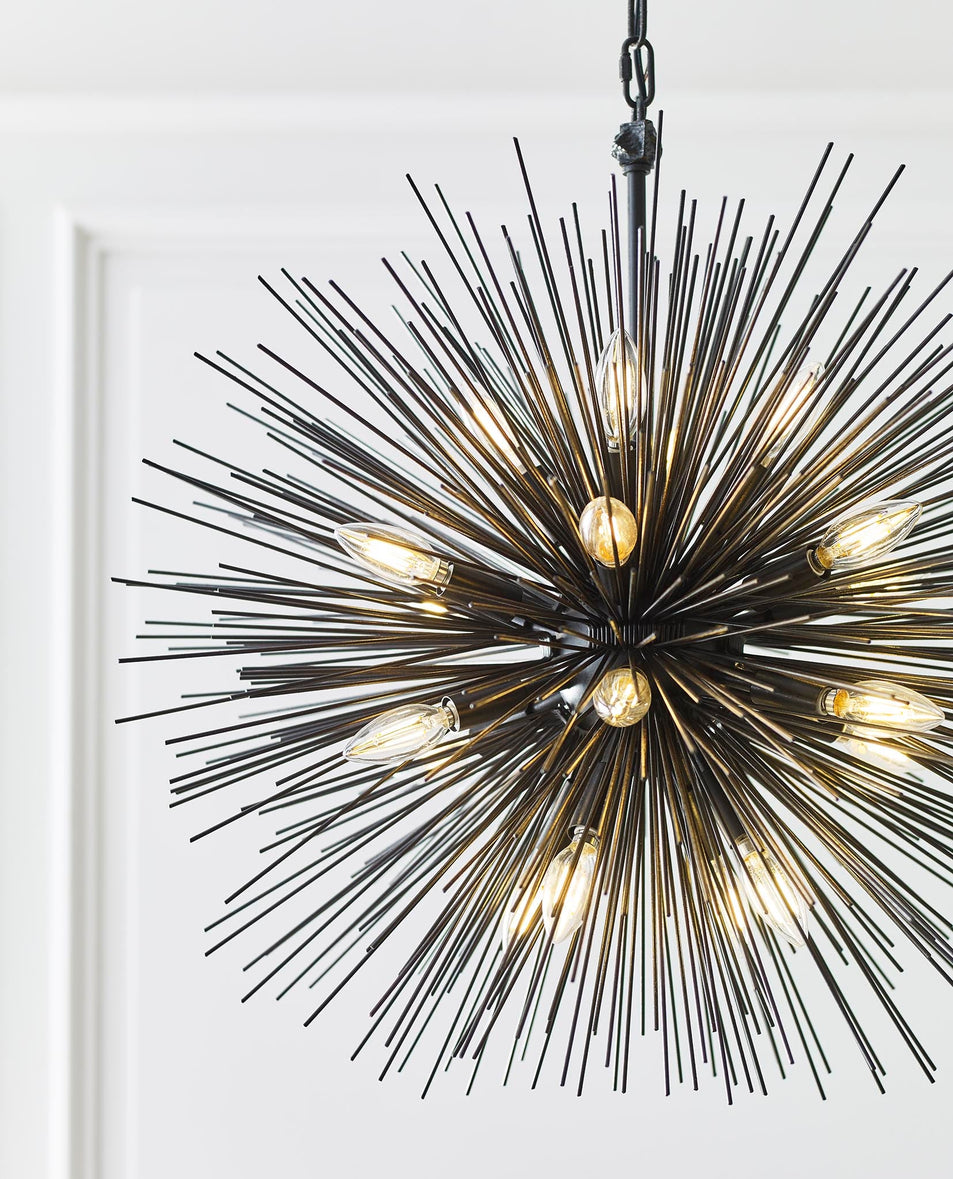 Strada Medium Round Chandelier in Aged Iron