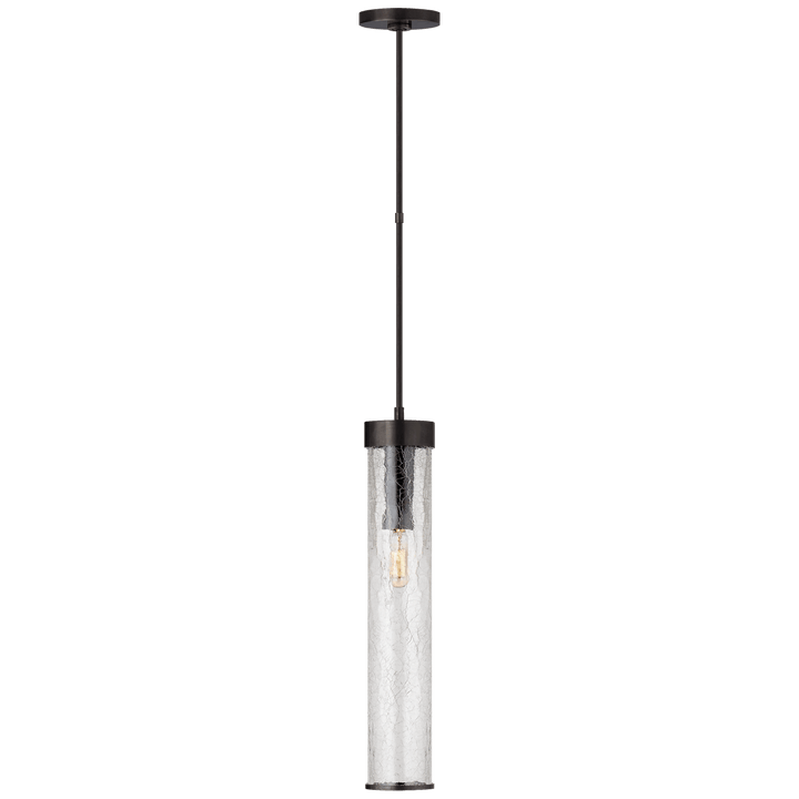 Liaison Long Pendant in Bronze with Crackle Glass