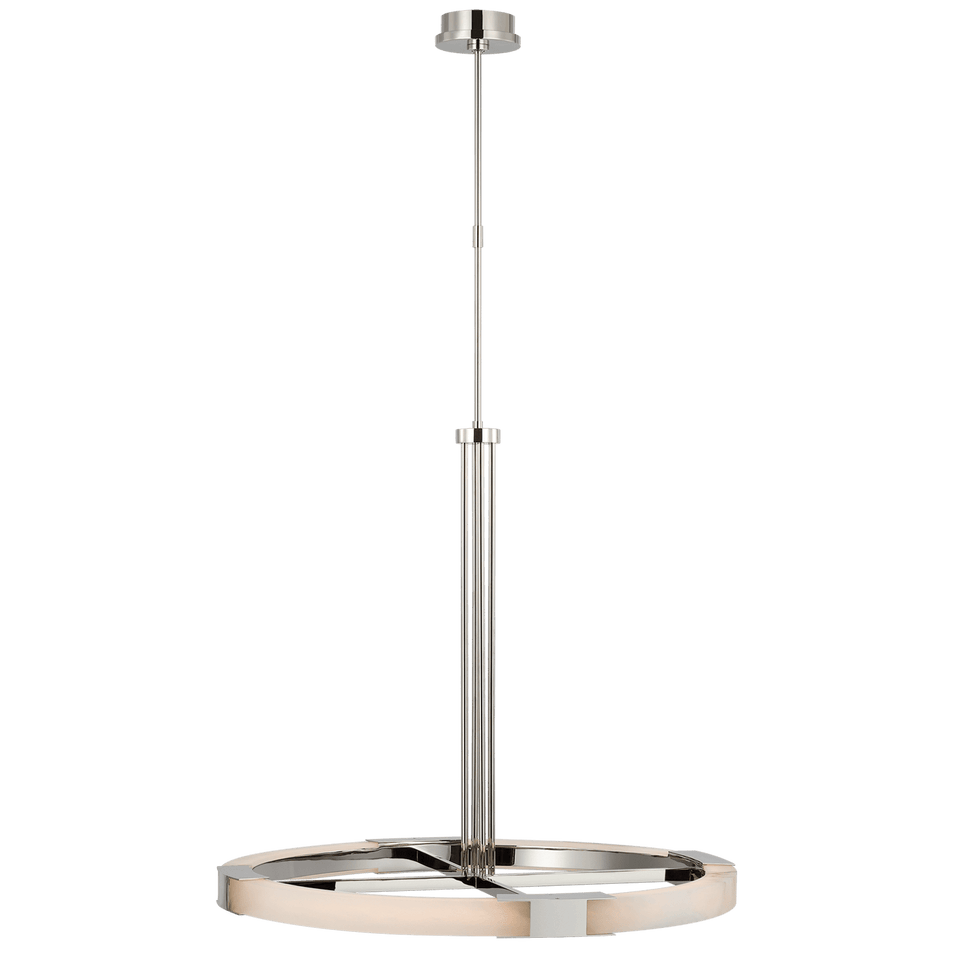 Covet Large Ring Chandelier in Polished Nickel and Alabaster