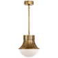 Precision Small Pendant in Antique-Burnished Brass with White Glass