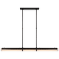 Precision Large Linear Chandelier in Bronze with White Glass