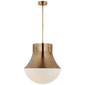 Precision 24" Pendant in Antique-Burnished Brass with White Glass