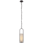 Melange Small Elongated Pendant in Bronze with Alabaster Shade