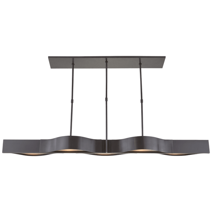 Avant Large Linear Pendant in Bronze with Frosted Glass