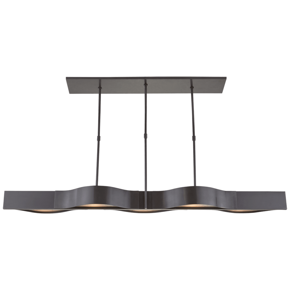 Avant Large Linear Pendant in Bronze with Frosted Glass