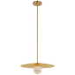 Pertica 18" Disc Pendant in Mirrored Antique Brass with Alabaster