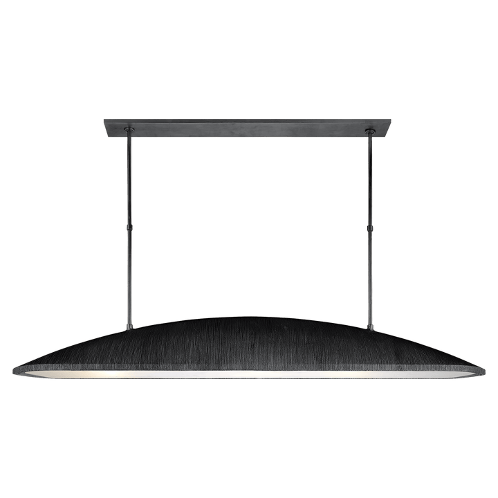 Utopia Large Linear Pendant in Aged Iron with Frosted Acrylic