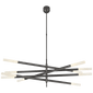 Rousseau Grande Ten Light Articulating Chandelier in Bronze with Etched Crystal