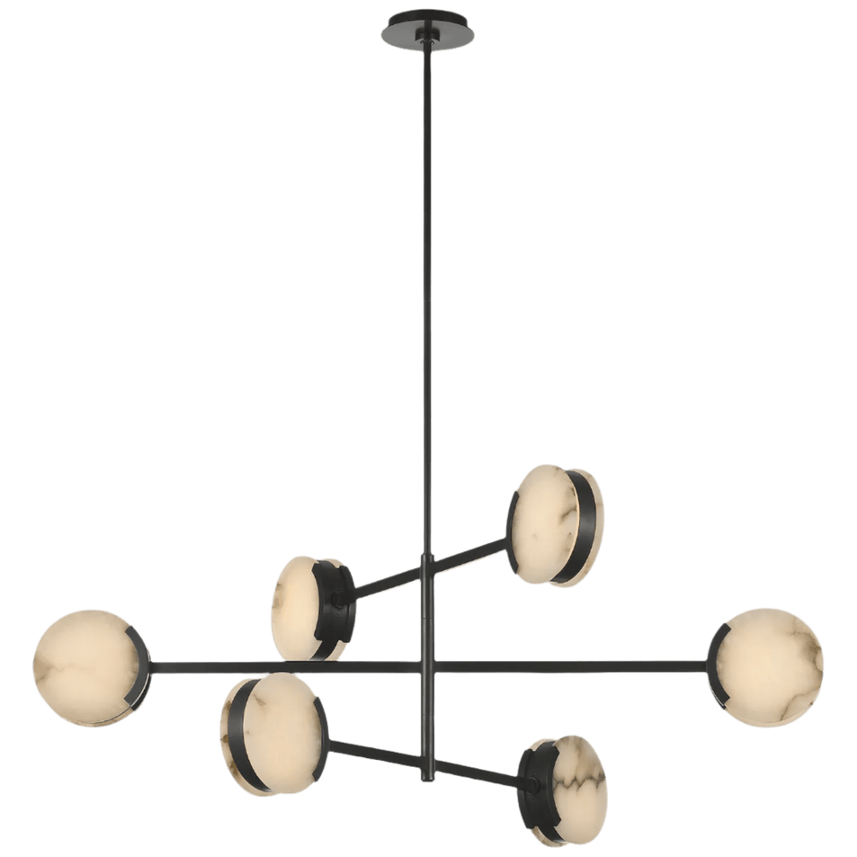 Melange 48" Multi - Positional Chandelier, a premium Chandelier light by Visual Comfort & Co. Close - up image of its design.