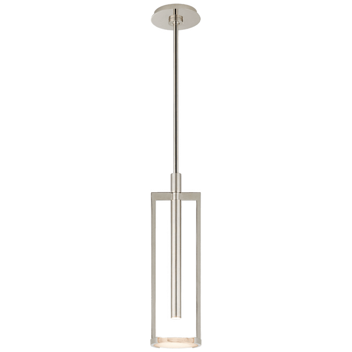 Melange Small Floating Disc Pendant in Polished Nickel with Alabaster