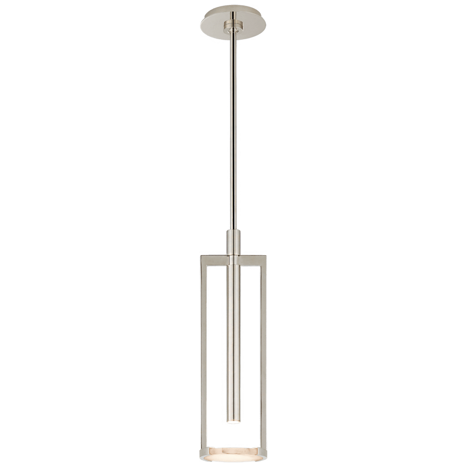 Melange Small Floating Disc Pendant in Polished Nickel with Alabaster