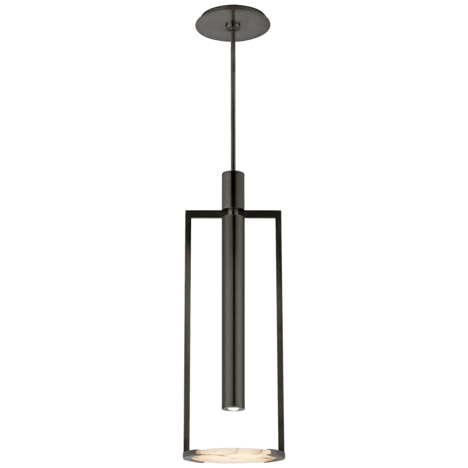 Melange Medium Floating Disc Pendant in Bronze with Alabaster