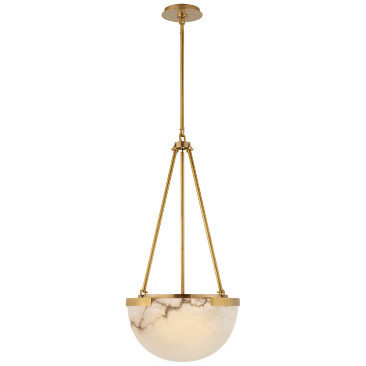 Melange Small Pendant in Antique-Burnished Brass with Alabaster