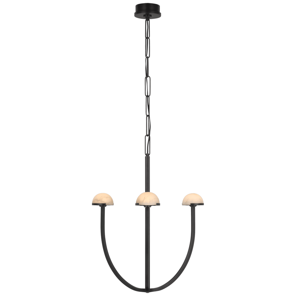 Pedra Medium Chandelier in Bronze with Alabaster