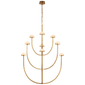 Pedra X-Large Three-Tier Chandelier in Antique-Burnished Brass with Alabaster