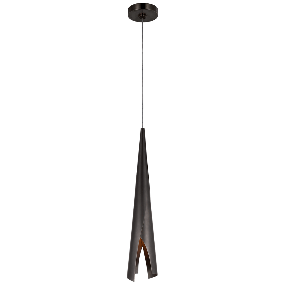 Piel Small Wrapped Pendant, a premium Pendant light by Visual Comfort & Co. Close - up image of its design.