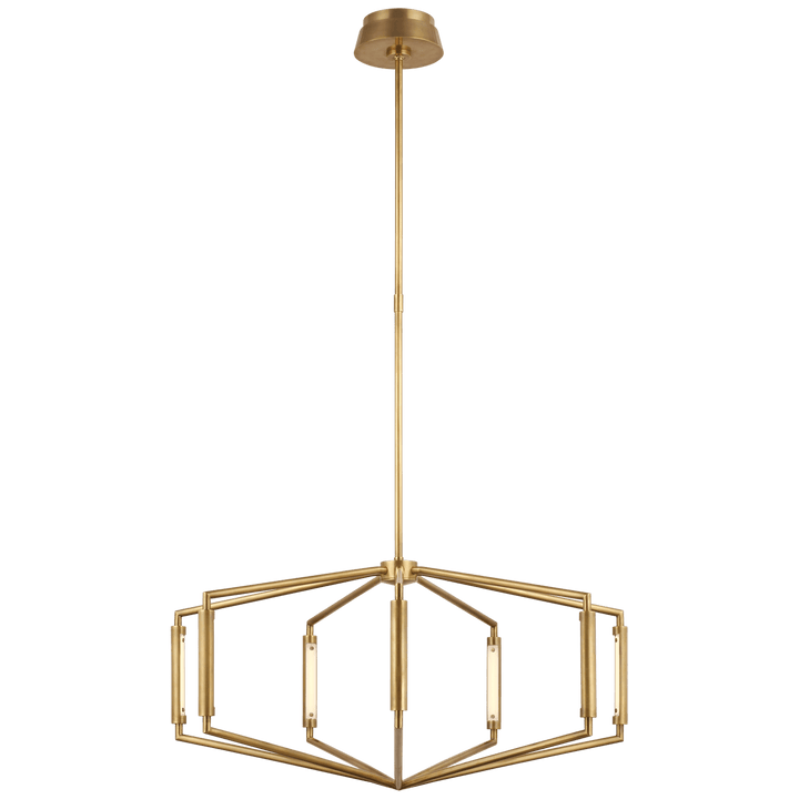 Appareil 30" Low Profile Chandelier in Antique-Burnished Brass