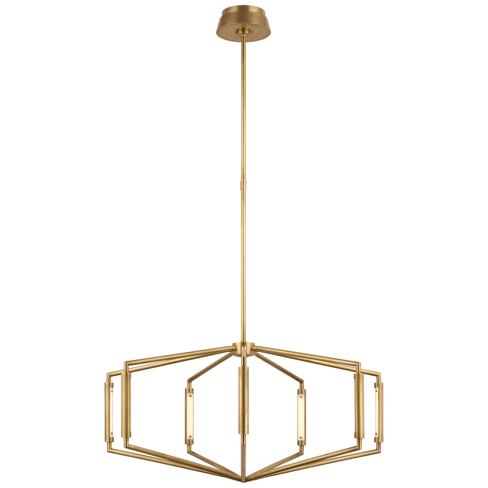Appareil 30" Low Profile Chandelier in Antique-Burnished Brass