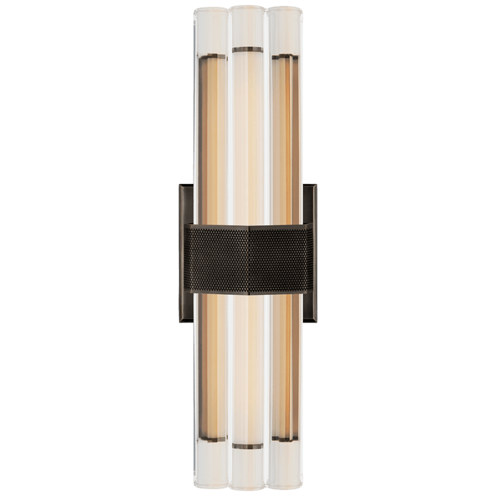 Fascio 14" Sconce in Bronze with Crystal