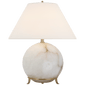 Price Small Table Lamp in Alabaster with Linen Shade