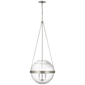 Reese 18" Globe Pendant in Polished Nickel with Clear Restoration Glass