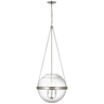 Reese 18" Globe Pendant in Polished Nickel with Clear Restoration Glass