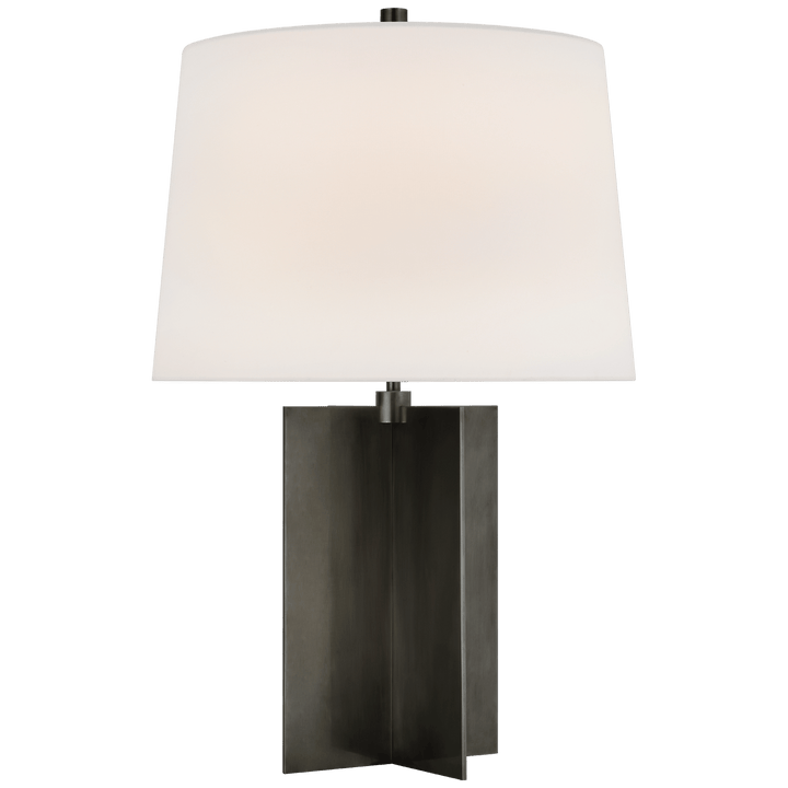 Costes Medium Table Lamp in Bronze with Linen Shade