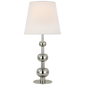 Comtesse Medium Triple Table Lamp in Polished Nickel with Linen Shade
