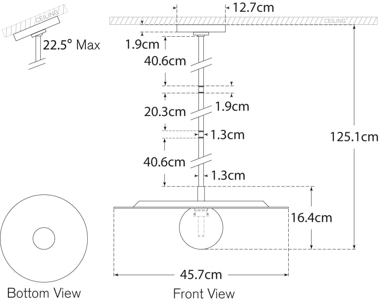 Підвісний світильник Pertica 18" Креслення