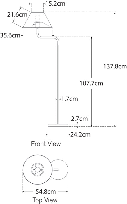 Підлогова лампа Rigby Medium Bridge Arm Креслення