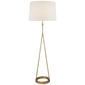 Dauphine Floor Lamp in Gilded Iron with Linen Shade