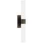 Presidio Petite Double Sconce in Bronze with White Glass