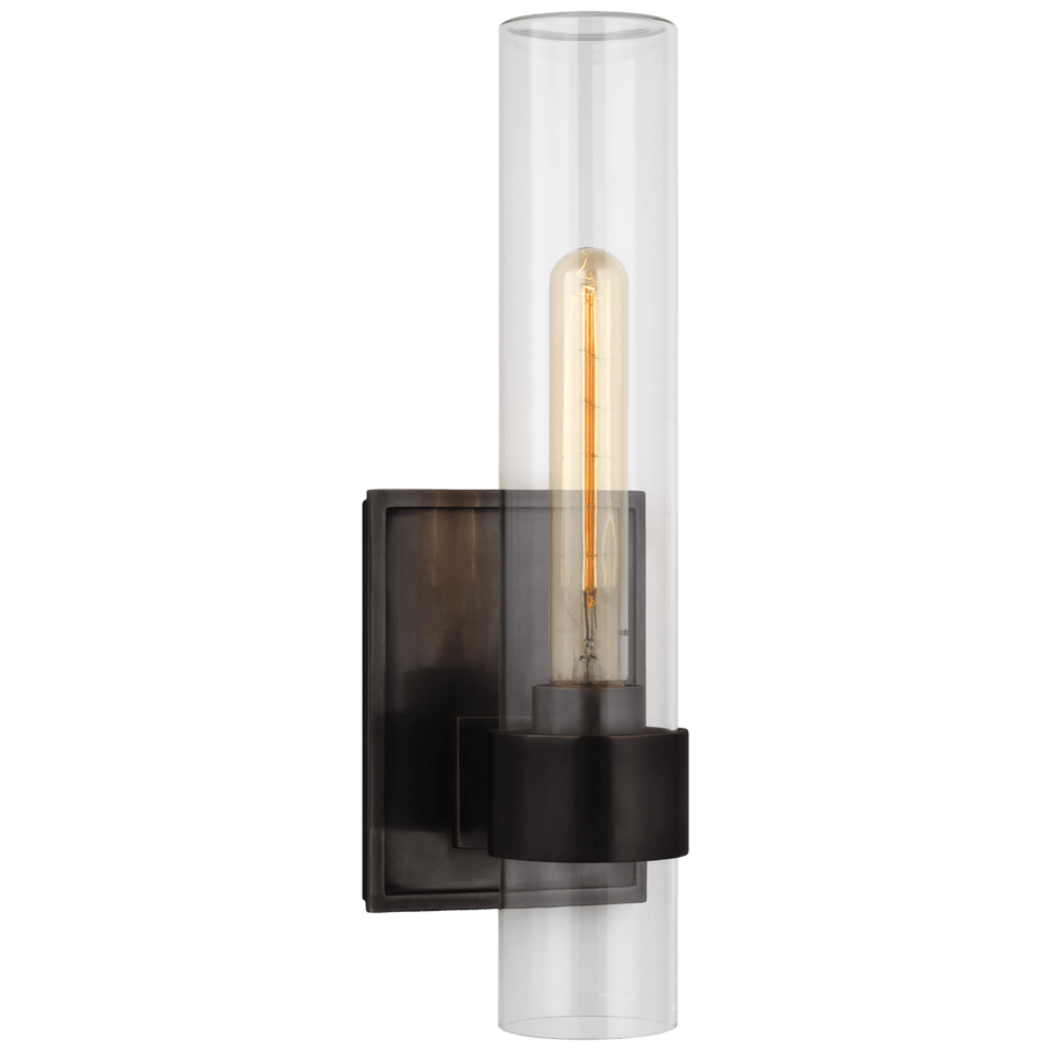 Presidio 14" Outdoor Sconce in Bronze with Clear Glass
