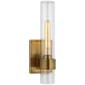 Presidio 14" Outdoor Sconce in Hand-Rubbed Antique Brass with Clear Glass
