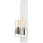 Presidio 14" Outdoor Sconce in Polished Nickel with Clear Glass