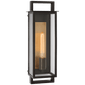 Halle Medium Narrow Wall Lantern in Aged Iron with Clear Glass