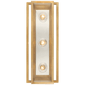 Halle 18" Vanity Light in Hand-Rubbed Antique Brass and Polished Nickel with Clear Glass