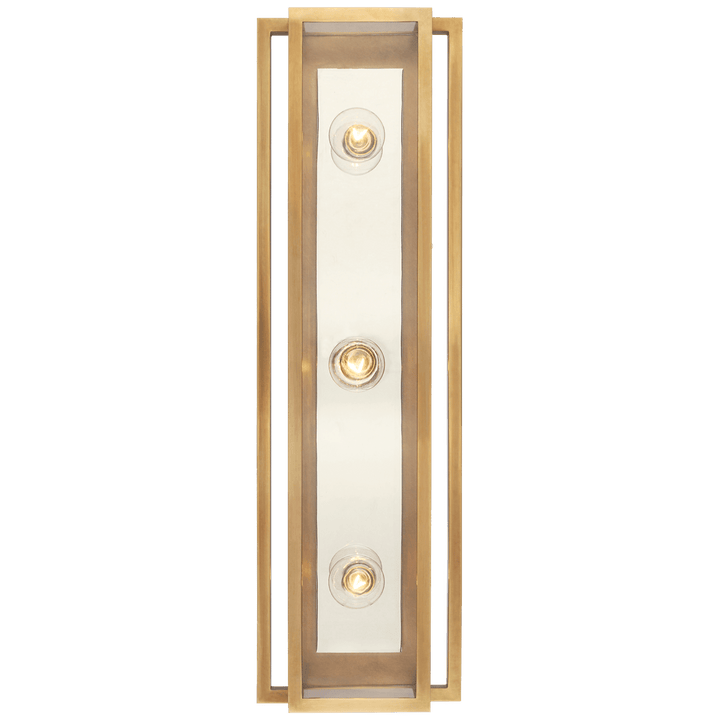 Halle 24" Vanity Light in Hand-Rubbed Antique Brass and Polished Nickel with Clear Glass