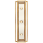 Halle 24" Vanity Light in Hand-Rubbed Antique Brass and Polished Nickel with Clear Glass