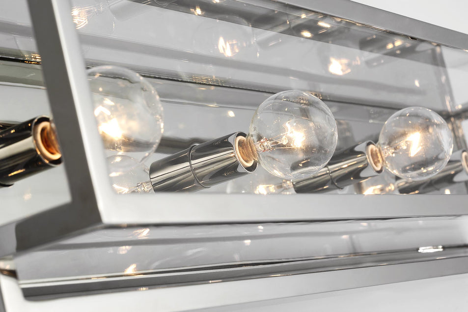 Halle 30" Vanity Light in Polished Nickel with Clear Glass