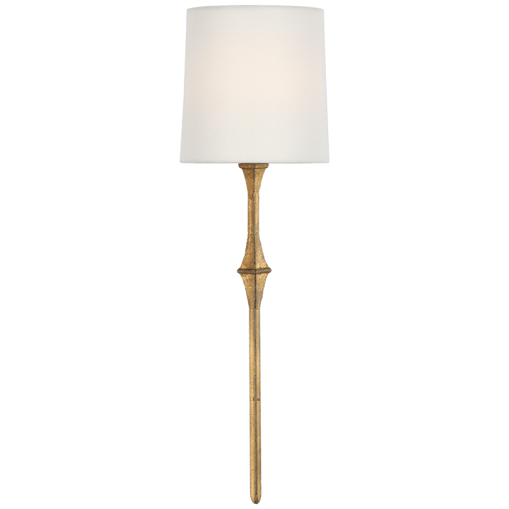 Dauphine Sconce in Gilded Iron with Linen Shade