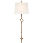 Cranston Large Sconce in Gilded Iron with Linen Shade