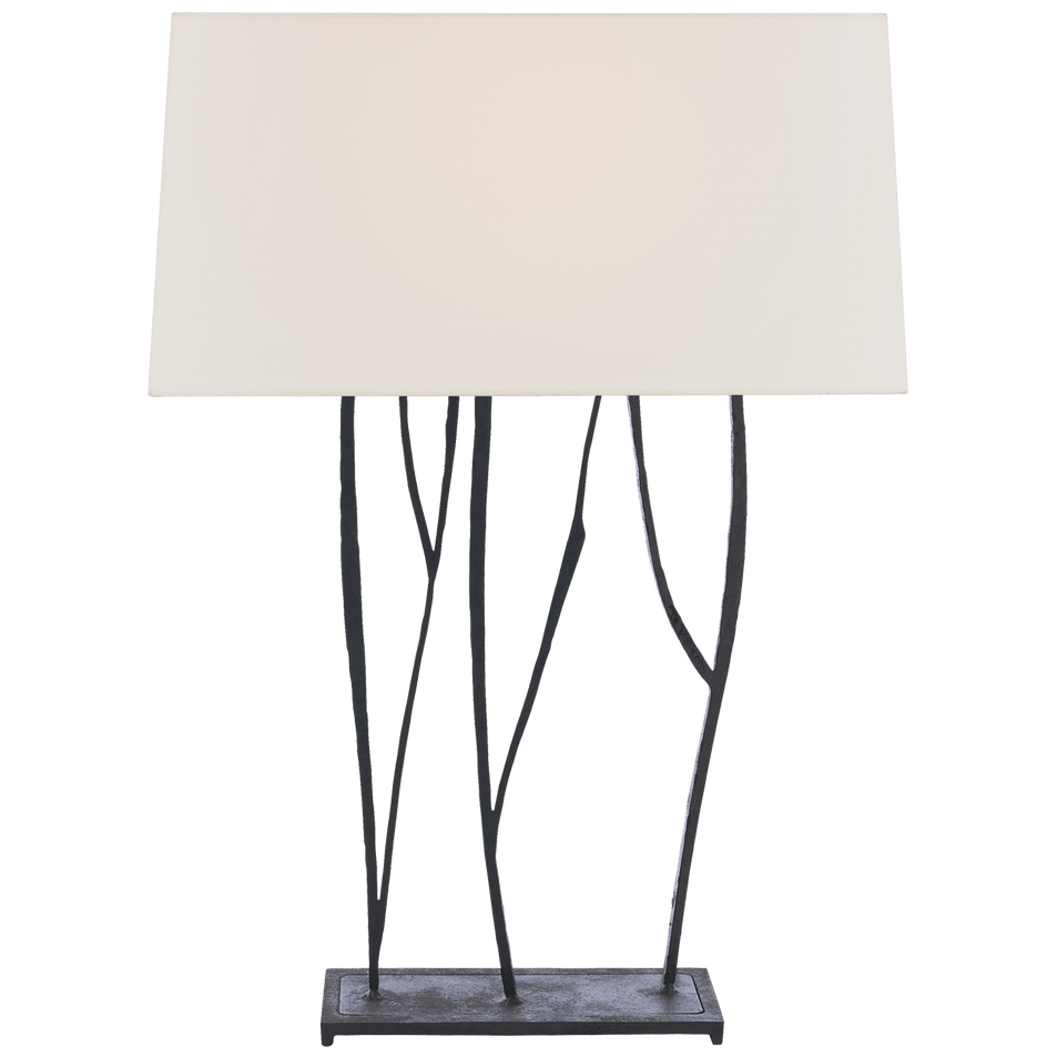 Aspen Console Lamp in Black Rust with Linen Shade