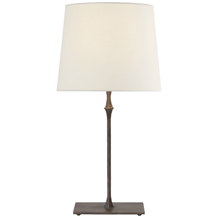 Dauphine Bedside Lamp in Aged Iron with Linen Shade