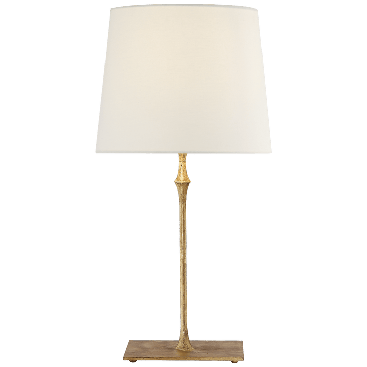 Dauphine Bedside Lamp in Gilded Iron with Linen Shade