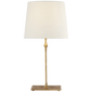 Dauphine Bedside Lamp in Gilded Iron with Linen Shade