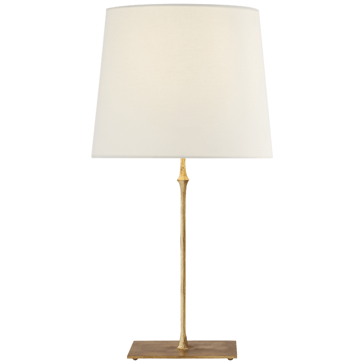 Dauphine Table Lamp in Gilded Iron with Linen Shade