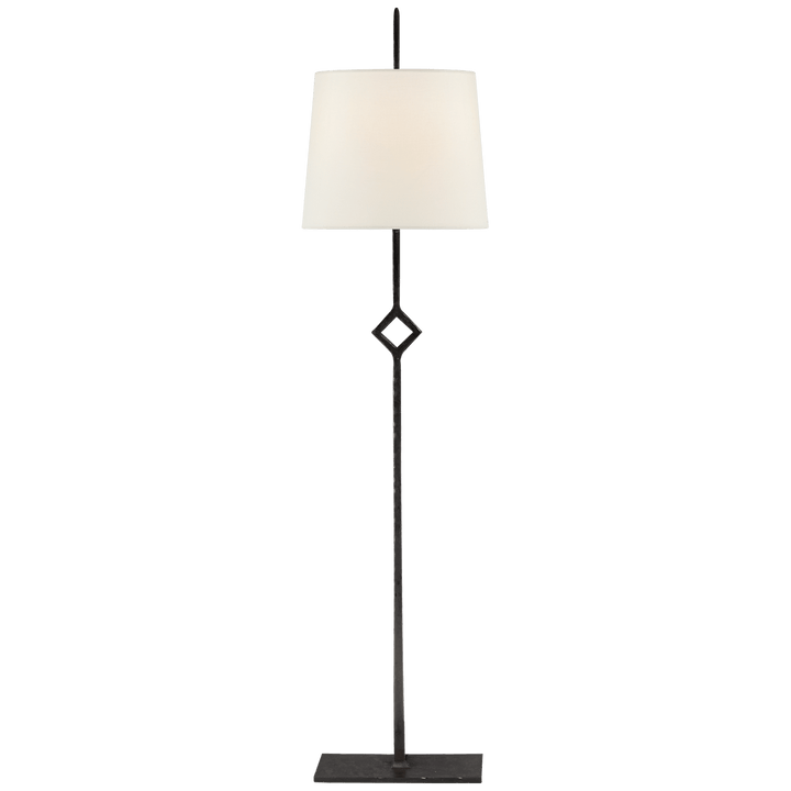 Cranston Buffet Lamp in Aged Iron with Linen Shade