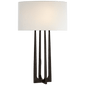 Scala Hand-Forged Table Lamp in Aged Iron with Linen Shade